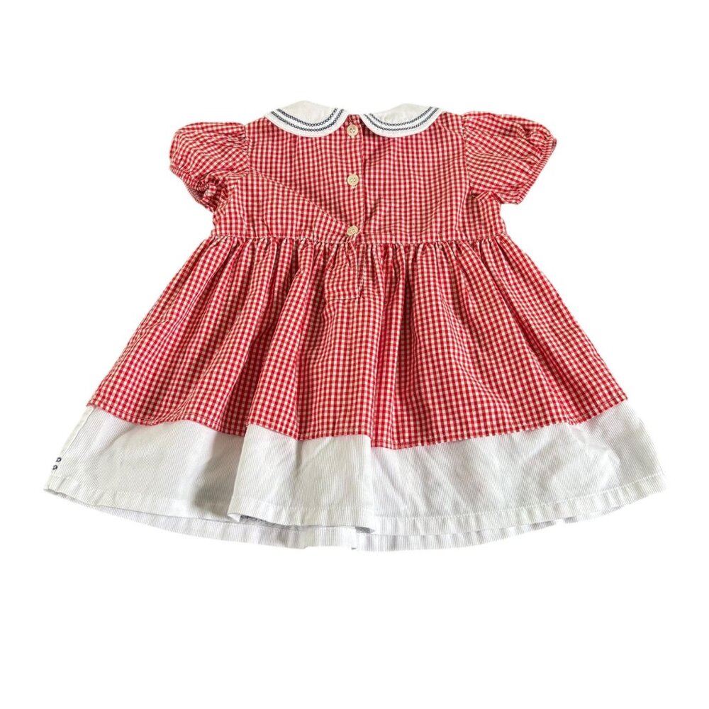 NWOT Vintage Okie Dokie Gingham Embroidered Dress Size 24M - Picture 5 of 6